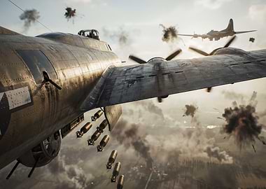 World War II Bomber in Action