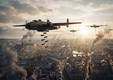 World War II Bomber Formation