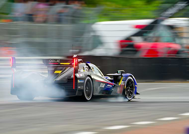 Cadillac Racing Car Drifting on Track