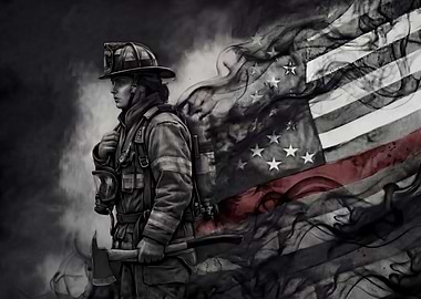 Female Firefighters of the Red Line – American Flag Tribute