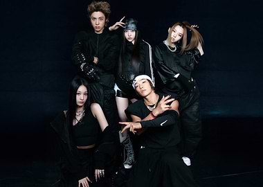 Group of Five People in Black