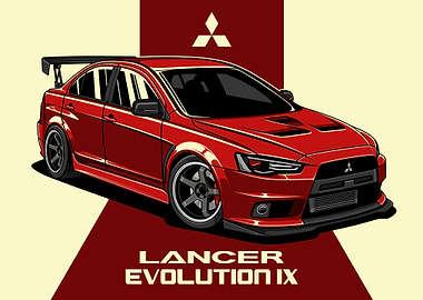 Red Lancer Evolution IX Landscape