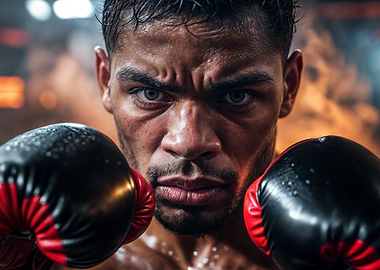 Intense Boxer Portrait