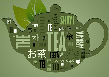Tea Teapot with Multilingual Text