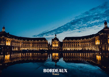 Bordeaux, France at Night