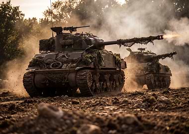 Military Tanks in Action