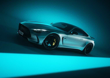 Silver Mercedes-AMG GT Coupe