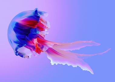 Abstract Jellyfish on Gradient Background