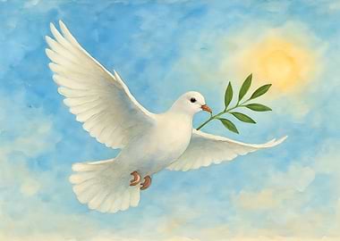 Dove of Peace with Olive Branch