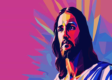 Colorful Portrait of Jesus Christ