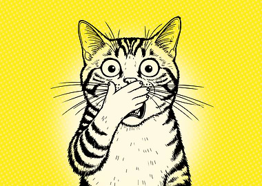 Surprised Cat Pop Art