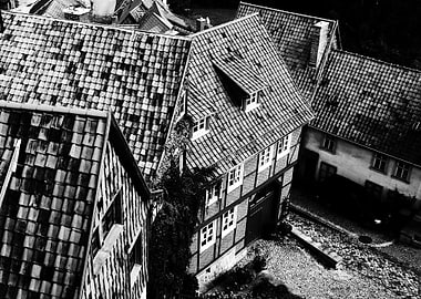 Black and White Old Buildings
