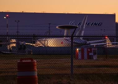 Boeing Factory at Dusk