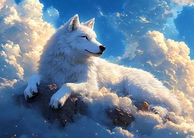 White Wolf in the Clouds