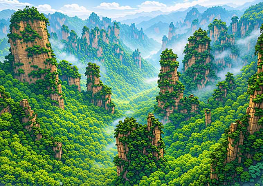 Zhangjiajie National Forest Park Landscape