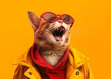 Cool Cat with Sunglasses