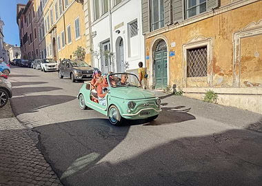 Vintage car in Rome street
