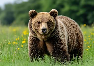 Brown Bear in Meadow