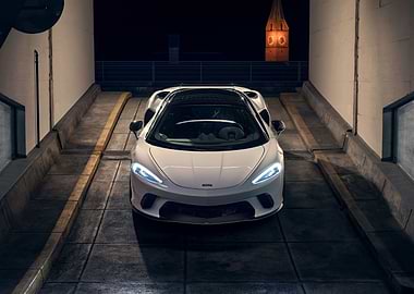 White McLaren in Parking Garage