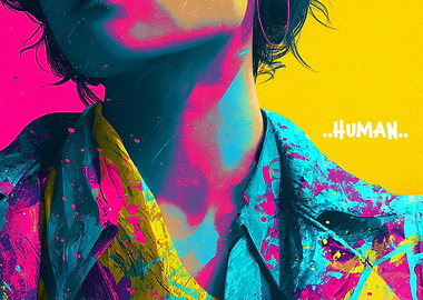 Abstract Human Portrait with Vibrant Colors