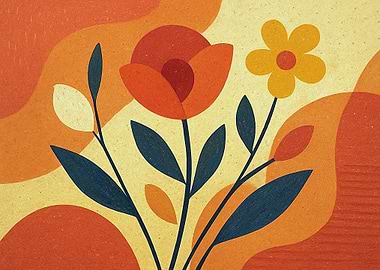 Retro Floral Illustration
