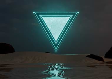 Interdimenionsal Portal on Desert Landscape