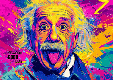 Albert Einstein Colorful Portrait