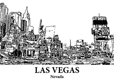 Las Vegas Nevada Skyline Drawing