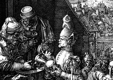 Pilate Washing His Hands Albrecht Durer Engraving