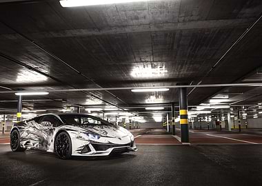 Lamborghini Huracan in Parking Garage