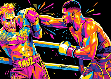 Jake Paul Boxing Match Pop Art