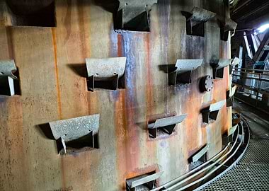 Rusty Industrial Interior with Metal Fixtures