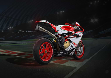 MV Agusta Motorcycle on Racetrack
