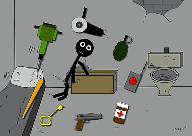 Stick Figure in a Room