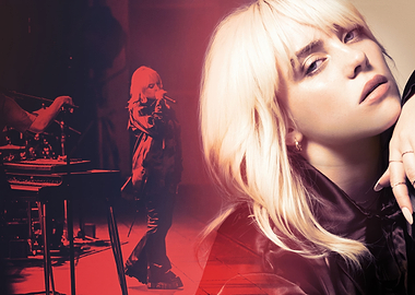 Billie Eilish Portrait with Stage Performance