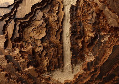 Abstract Wood Grain Canyon Landscape