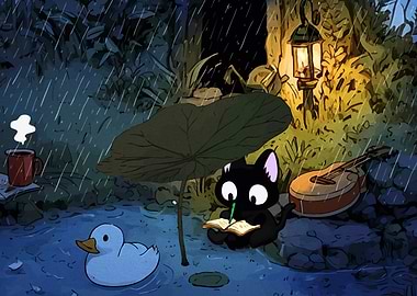 Rainy Day Journaling with Cat and Duck