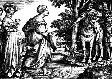 King Solomon and Queen of Sheba Engraving