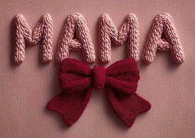 Knitted Mama with Bow
