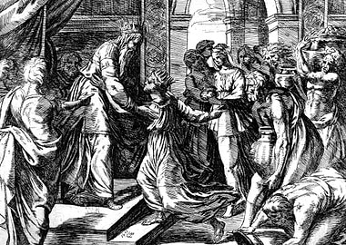 King Solomon and Queen of Sheba Engraving