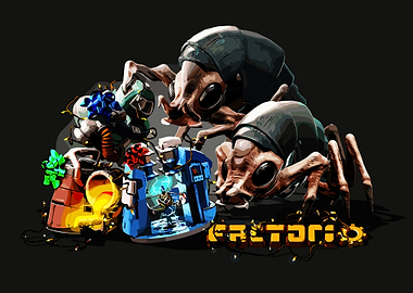 Factorio Holiday Game Art