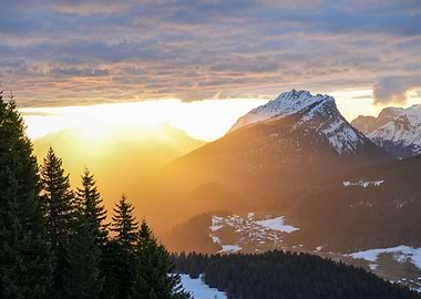 Mountain Sunset Landscape