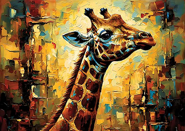 Abstract Giraffe Painting