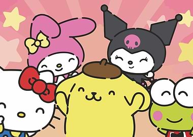Sanrio Characters Group Illustration