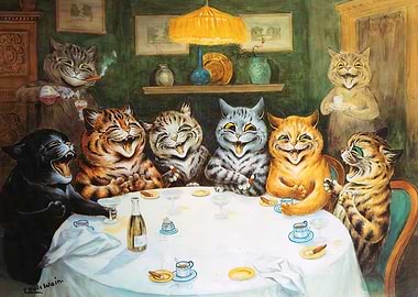 Cats' Tea Party by Louis Wain