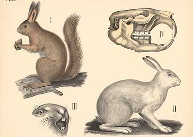 Squirrel and Hare Anatomy Illustration