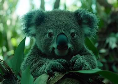 Cute Koala Portrait in Natural Habitat