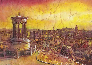 Edinburgh Scotland Watercolor Painting