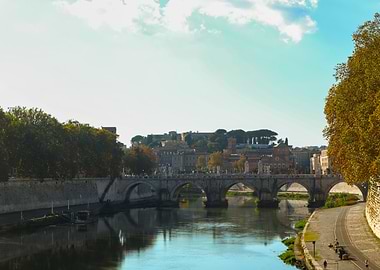 View of Rome from the Ponte (bridge) Umberto I
