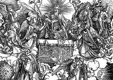 Opening of the Seventh Seal Albrecht Durer Engraving